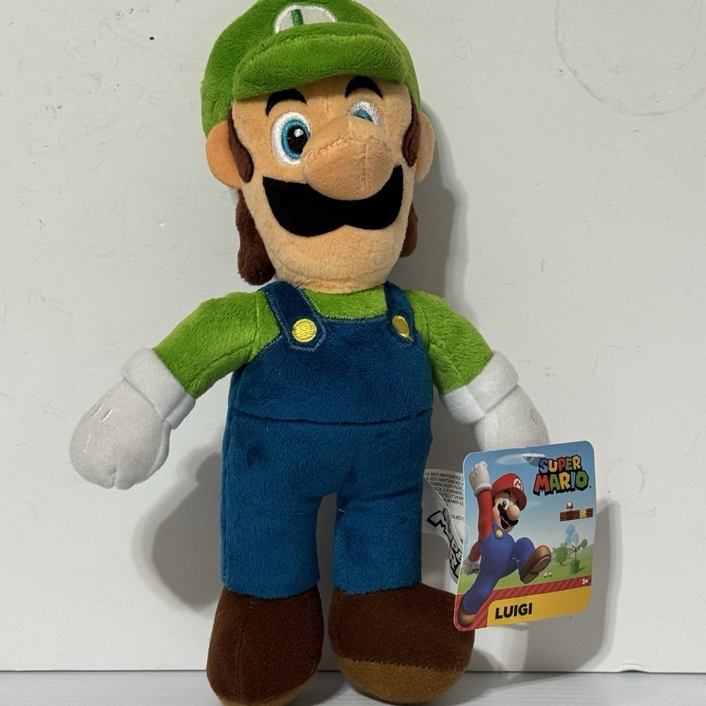 Luigi Plush Nintendo Super Mario Bros 10" Stuffed Toy Official